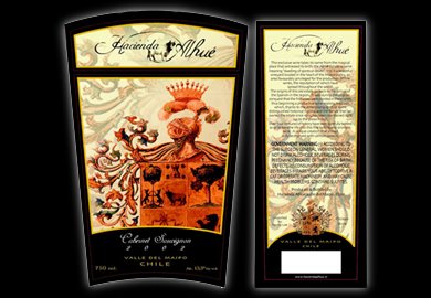 2004. DISEÑO ETIQUETA VIÑA HACIENDA&nbsp;ALHUÉ.