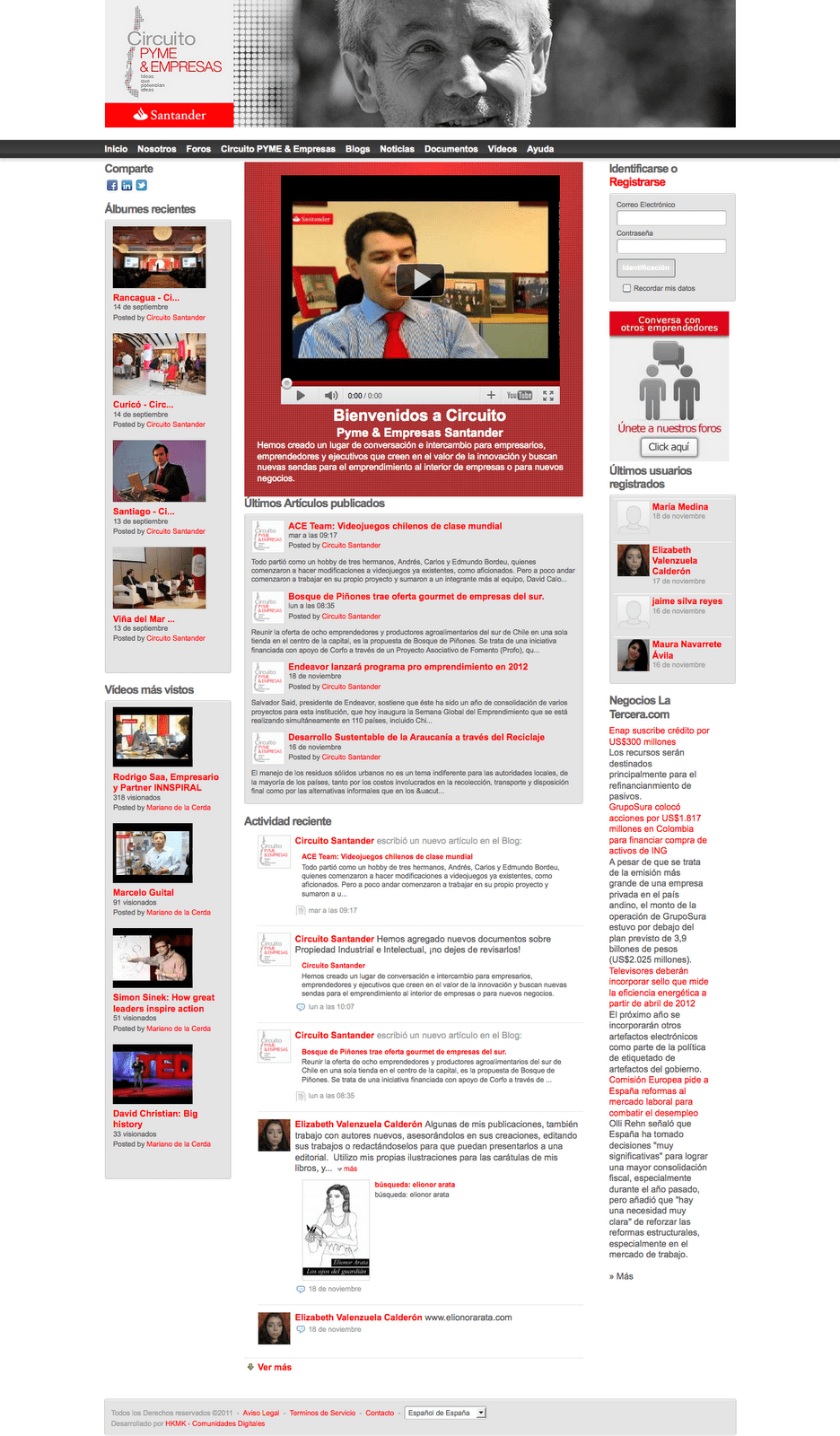 2011. Comunidad para PYMES y EMPRESAS Circuito&nbsp;Santander