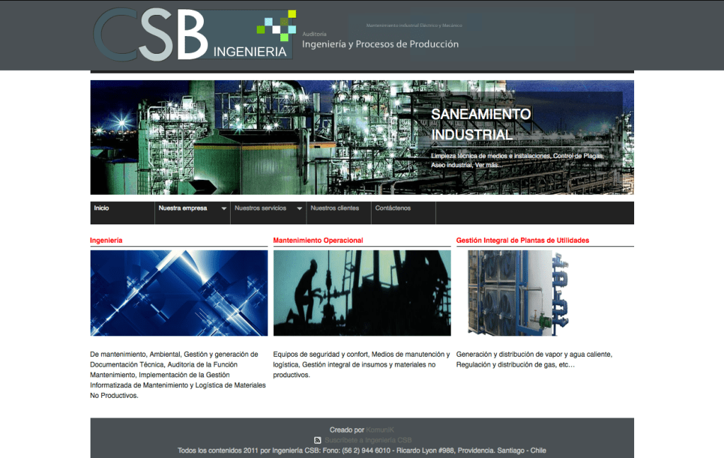 2011. Sitio Ingeniería&nbsp;CSB.